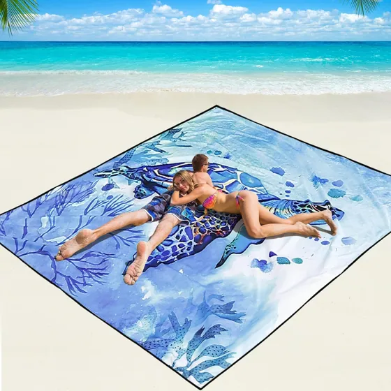 Blue Turtle Lagoon Beach Blanket