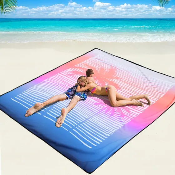 Blush Palm Haze Beach Blanket