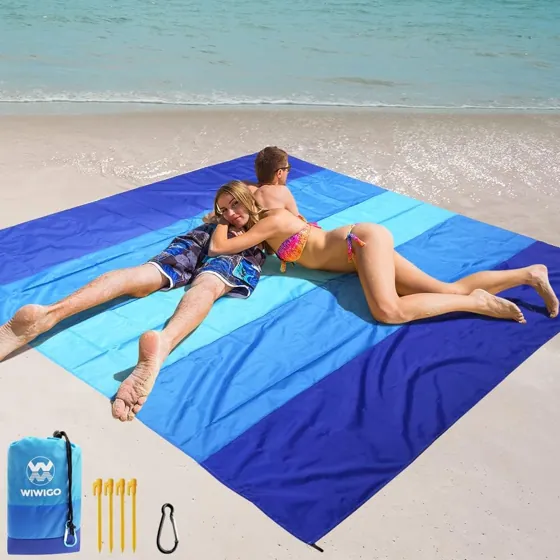 Classic Three-Blue Beach Blanket