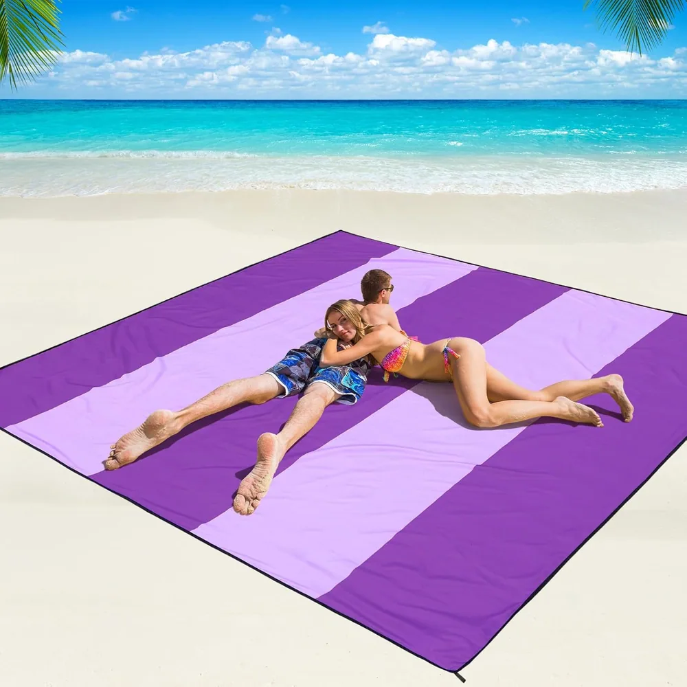 Lilac Bands Beach Blanket
