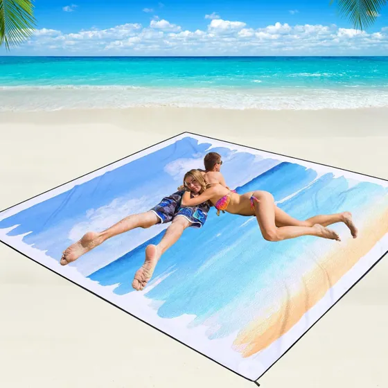 Painted Shoreline Beach Blanket