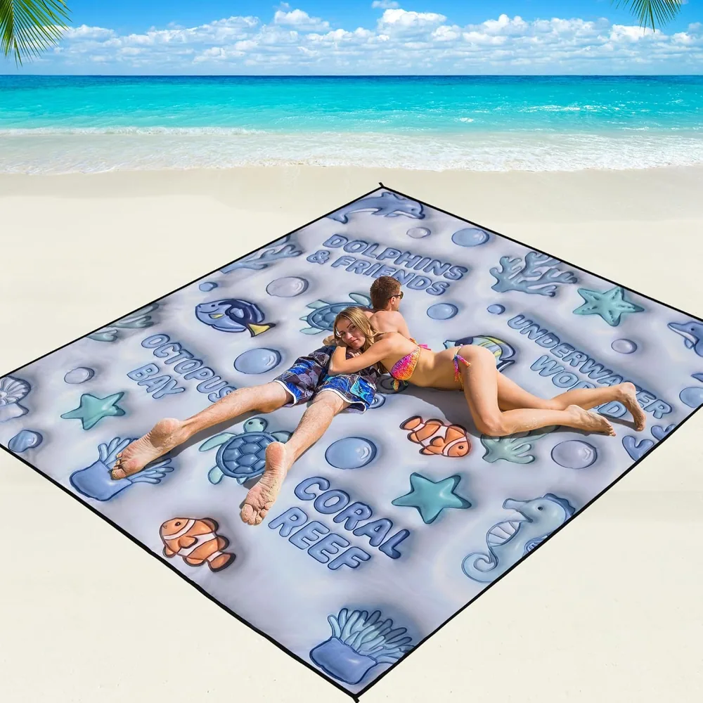Pale Sea Life Beach Blanket