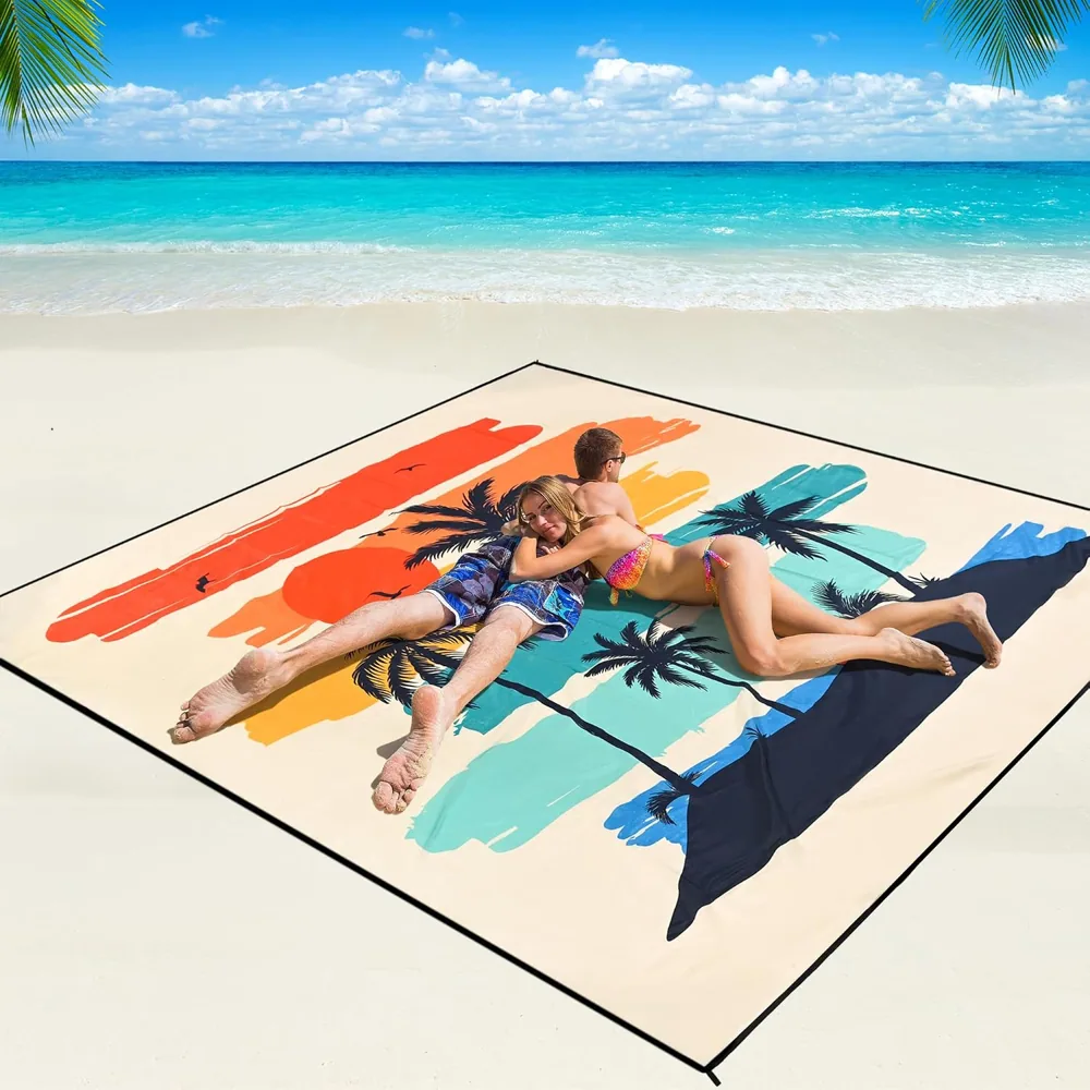 Palm Sunset Pop Beach Blanket
