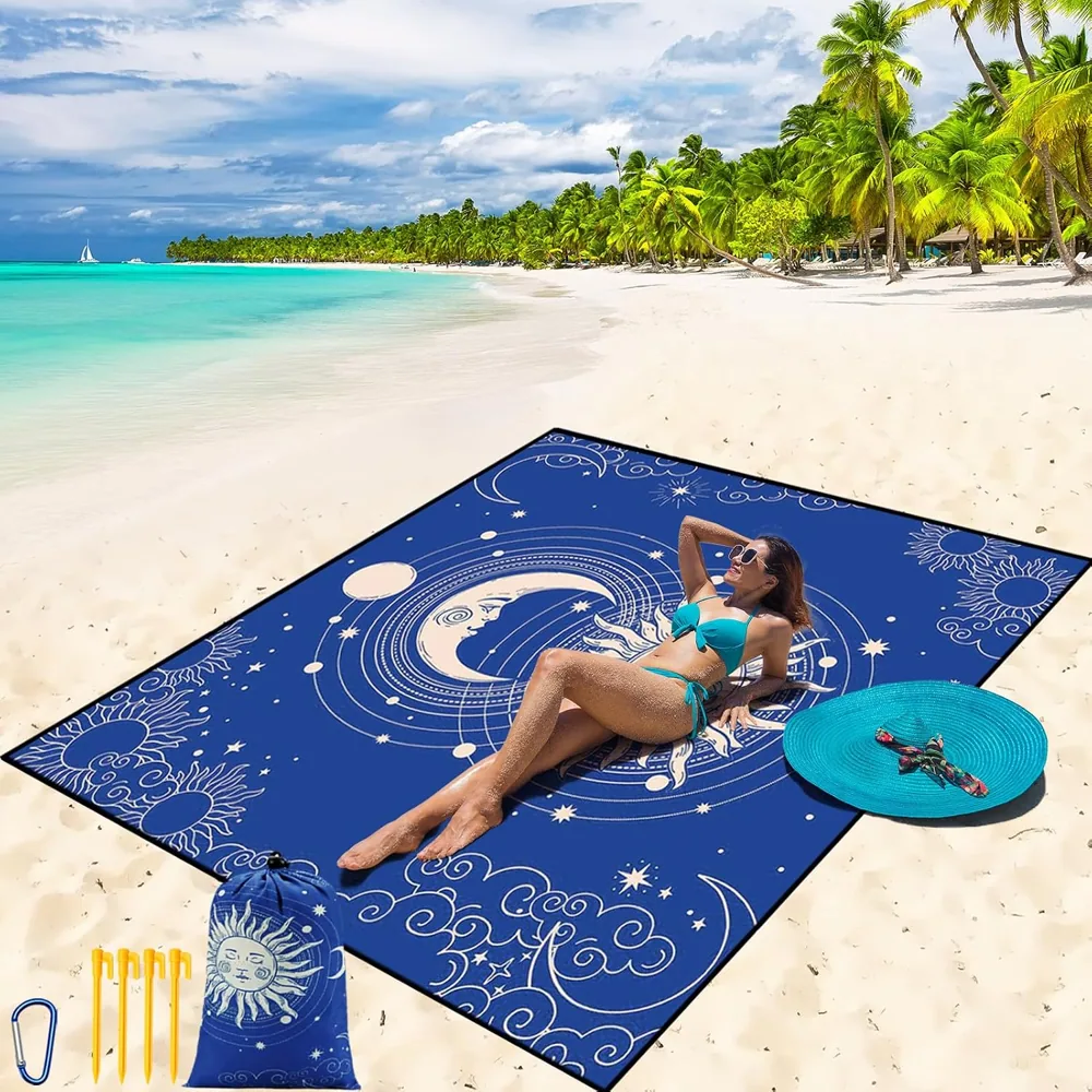 Sun & Moon Navy Beach Blanket