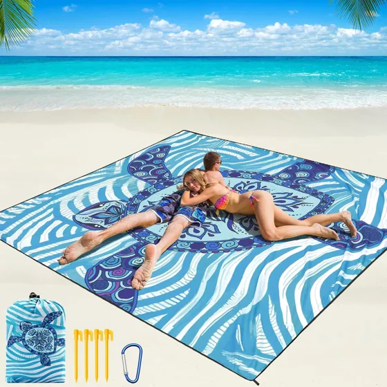 Turtle on the Lines Beach Blanket