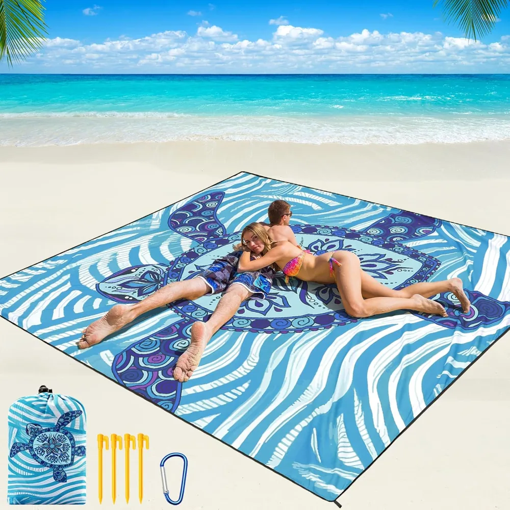 Turtle on the Lines Beach Blanket
